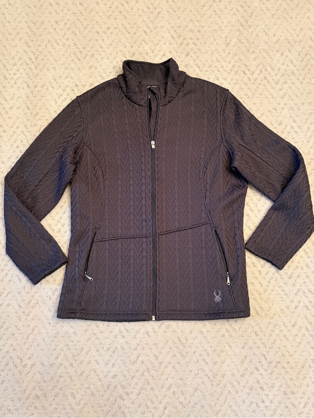 Spyder Core Zip Up Sweater Jacket Size XXL Dark Grey Zip Pockets Active Outdoor